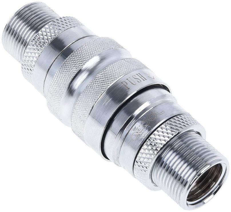 Alphacool Raccord autobloquant Eiszapfen Quick Release double bulkhead G1/4 (Argent)