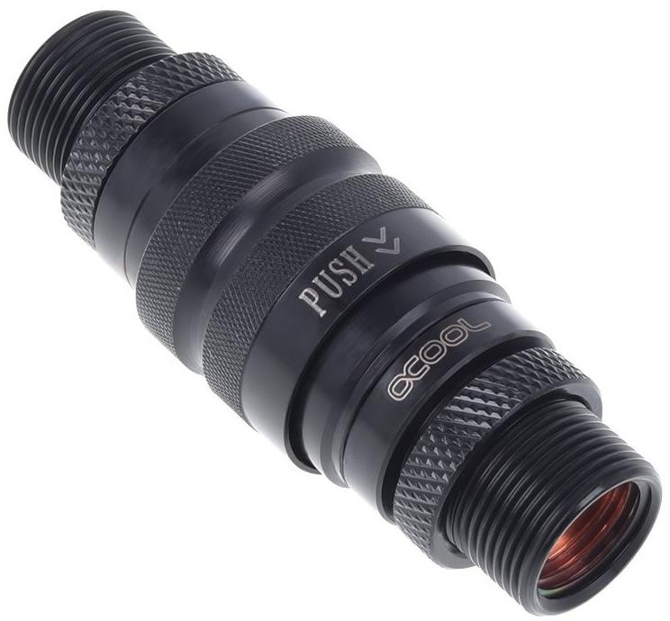 Alphacool Raccord autobloquant Eiszapfen Quick Release double bulkhead G1/4 (Noir)