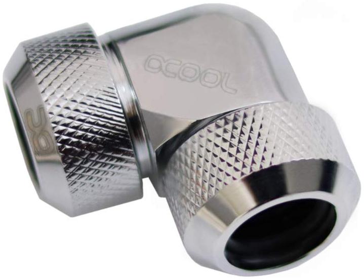 Alphacool Eiszapfen 13mm HardTube Anschraubtülle 90° L-Verbinder Acryl- Messingrohre - chromé