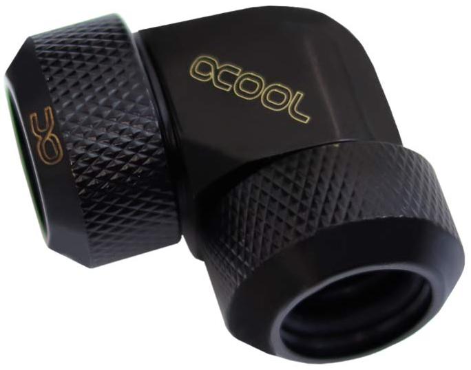 Alphacool Eiszapfen 13mm HardTube Anschraubtülle 90° L-Verbinder Acryl- Messingrohre - noir