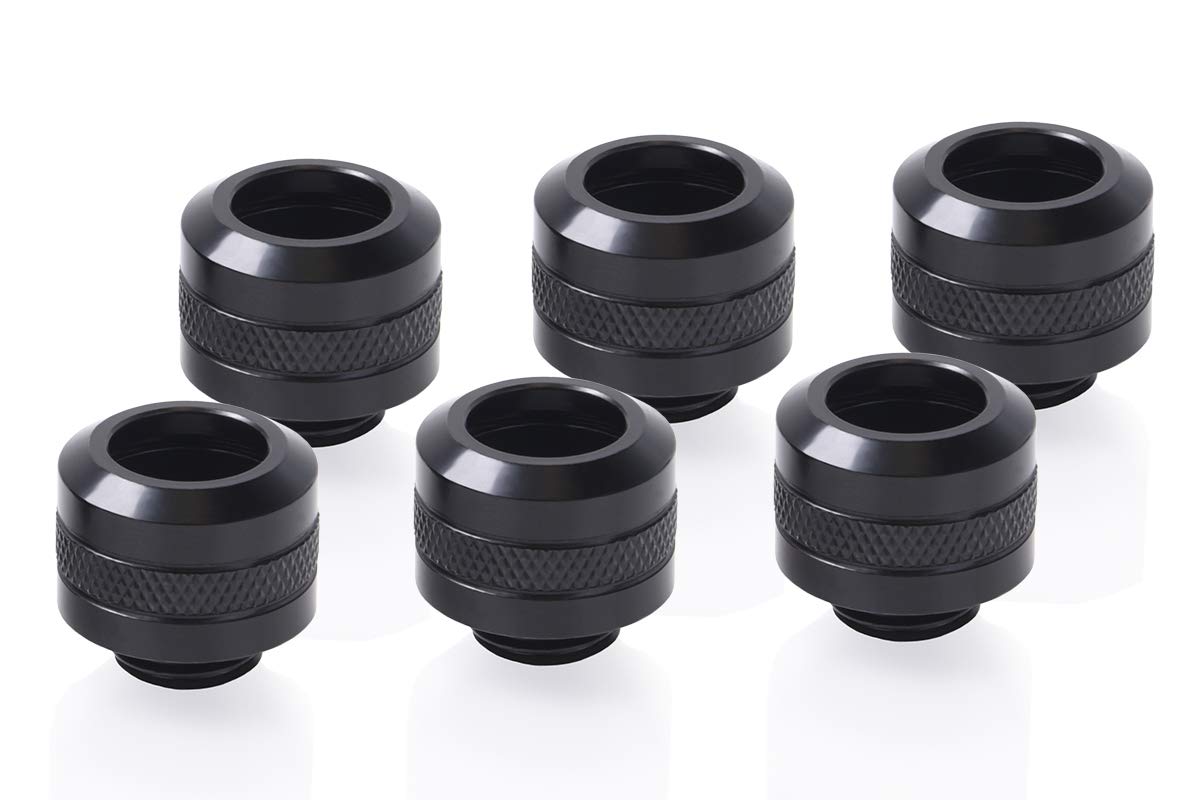 Alphacool Lot de 6 Raccords à compression pour Tube Ø13mm Eiszapfen Pro (Noir)