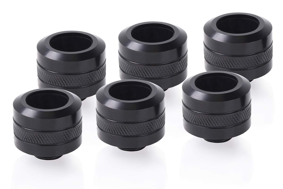 Alphacool Lot de 6 Raccords à compression pour Tube Ø16mm Eiszapfen Pro (Noir)