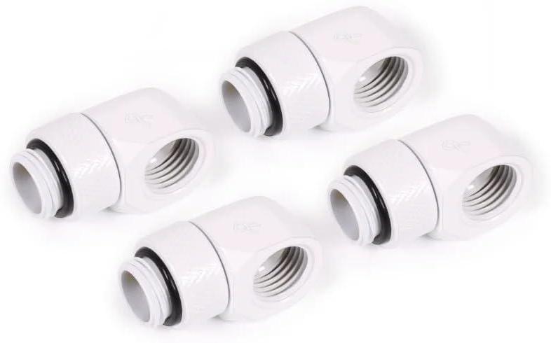 Alphacool Eiszapfen L-Verbinder drehbar G1/4 AG sur G1/4 IG - 4 Stück blanc