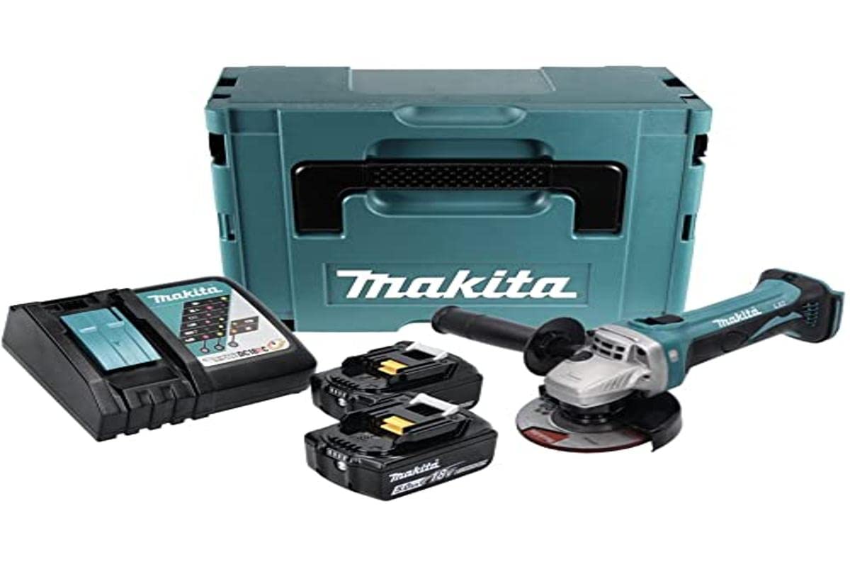 Makita meuleuse makita DGA 452 RTJ 18.0 V avec batterie sans fil 5.0 Ah 2.3 kg