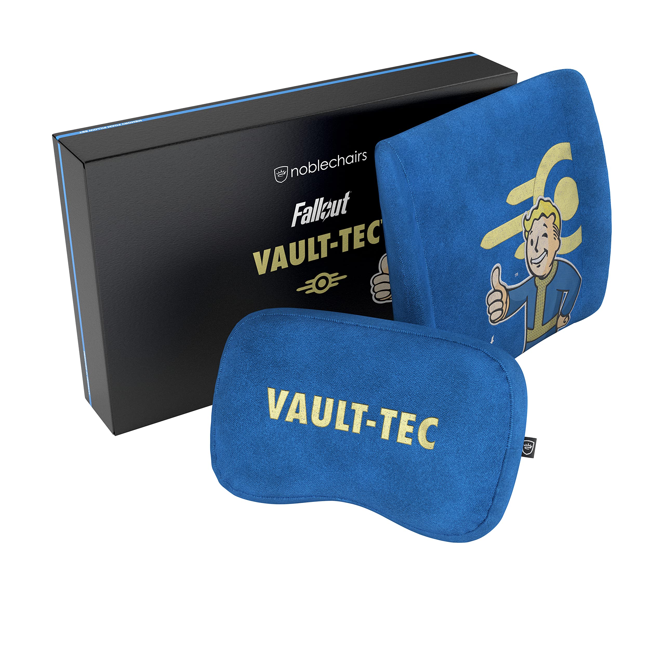 Noblechairs Pack de 2 Coussins pour fauteuil Fallout Vault-Tec Edition (Bleu)