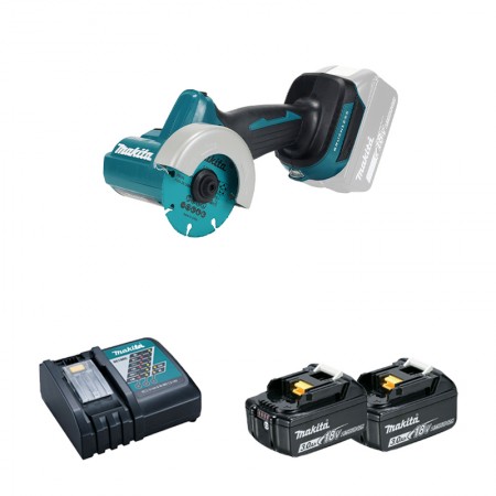 Makita Meuleuse Ø76 mm DMC300Z + 2 batteries BL1830B 18V 3 Ah + 1 chargeur DC18RC