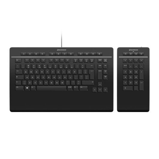 3DConnexion Clavier Keyboard Pro avec Numpad sans fil et filaire QWERTZ