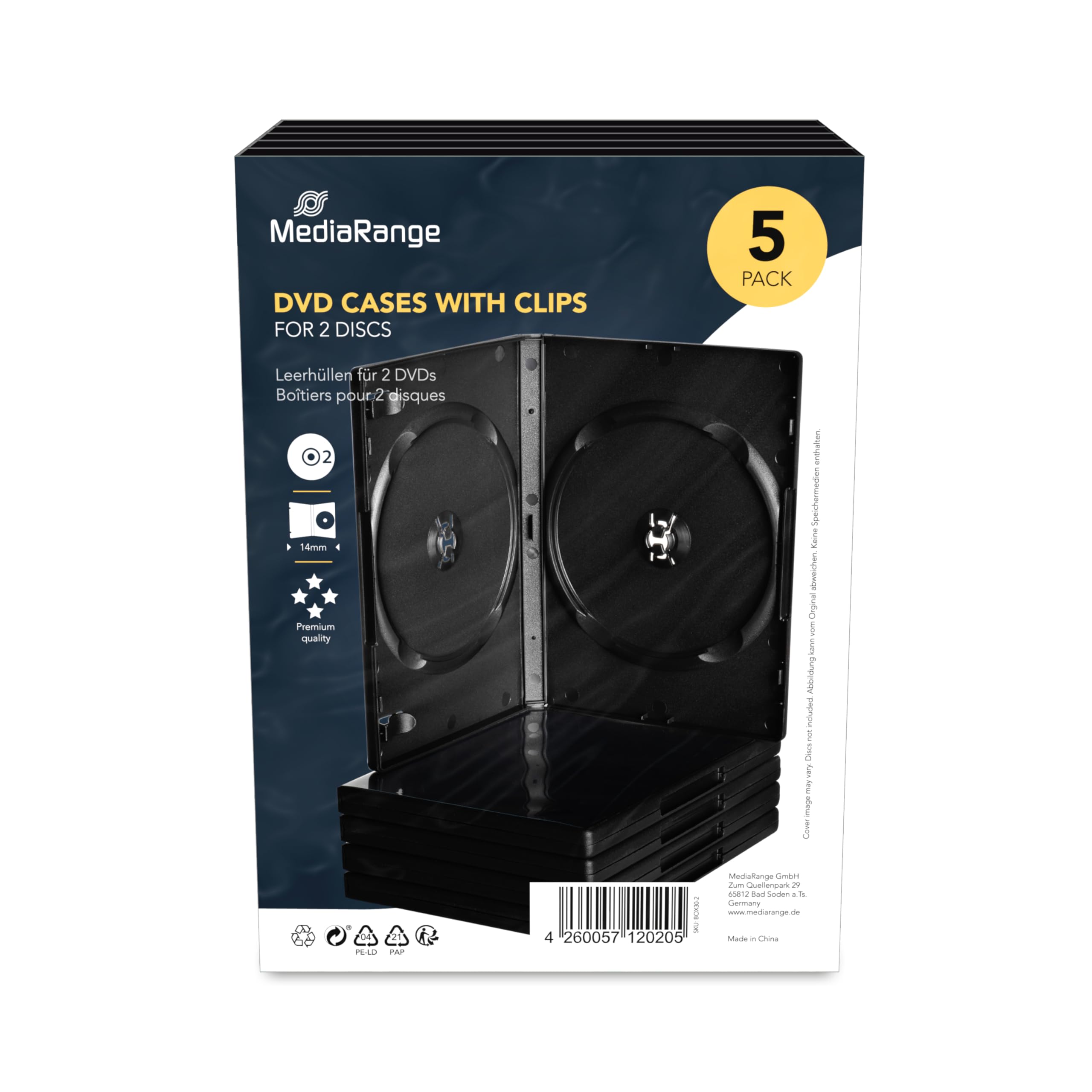 MediaRange DVD Leerbox 5pcs Double retail