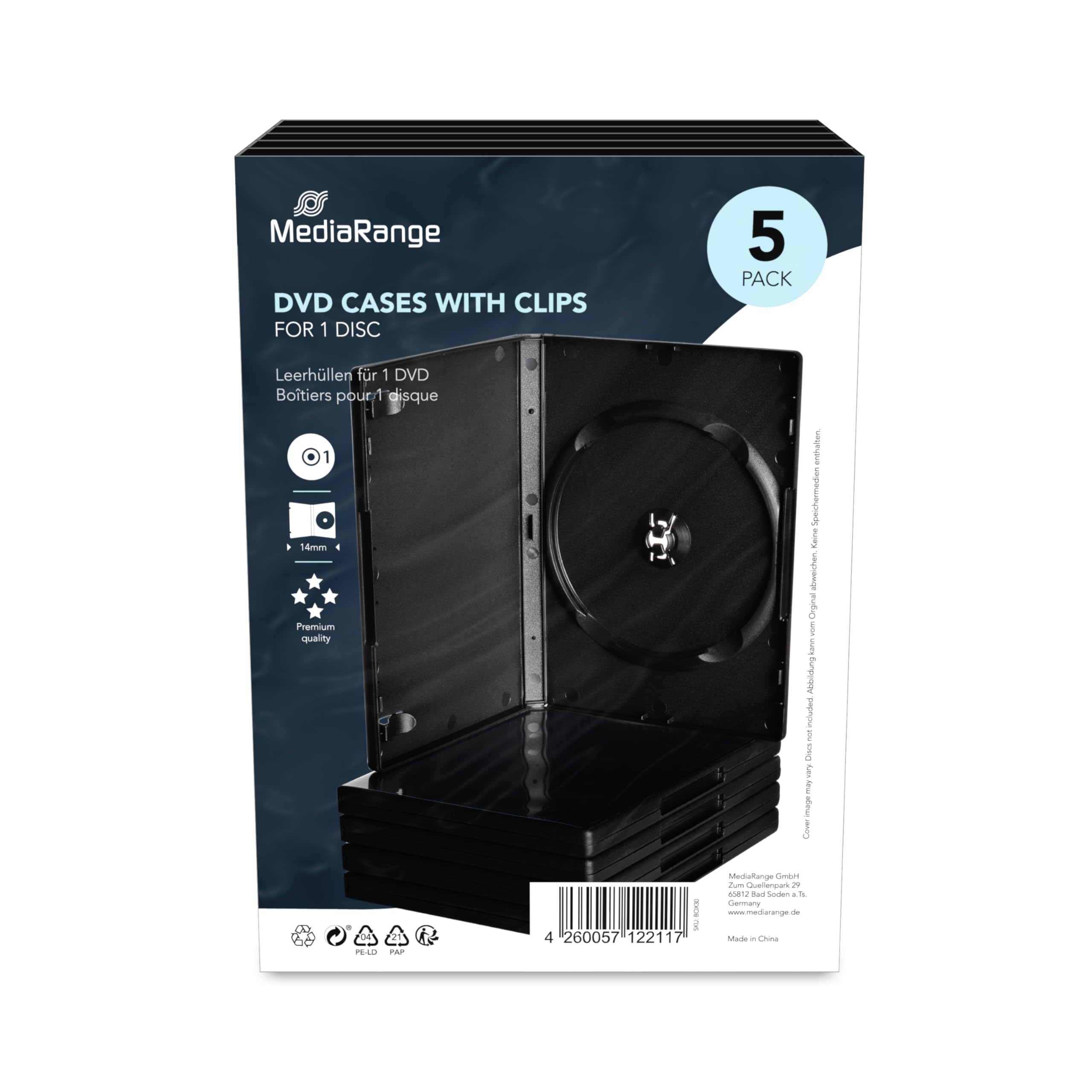 MediaRange DVD Leerbox 5pcs Single retail