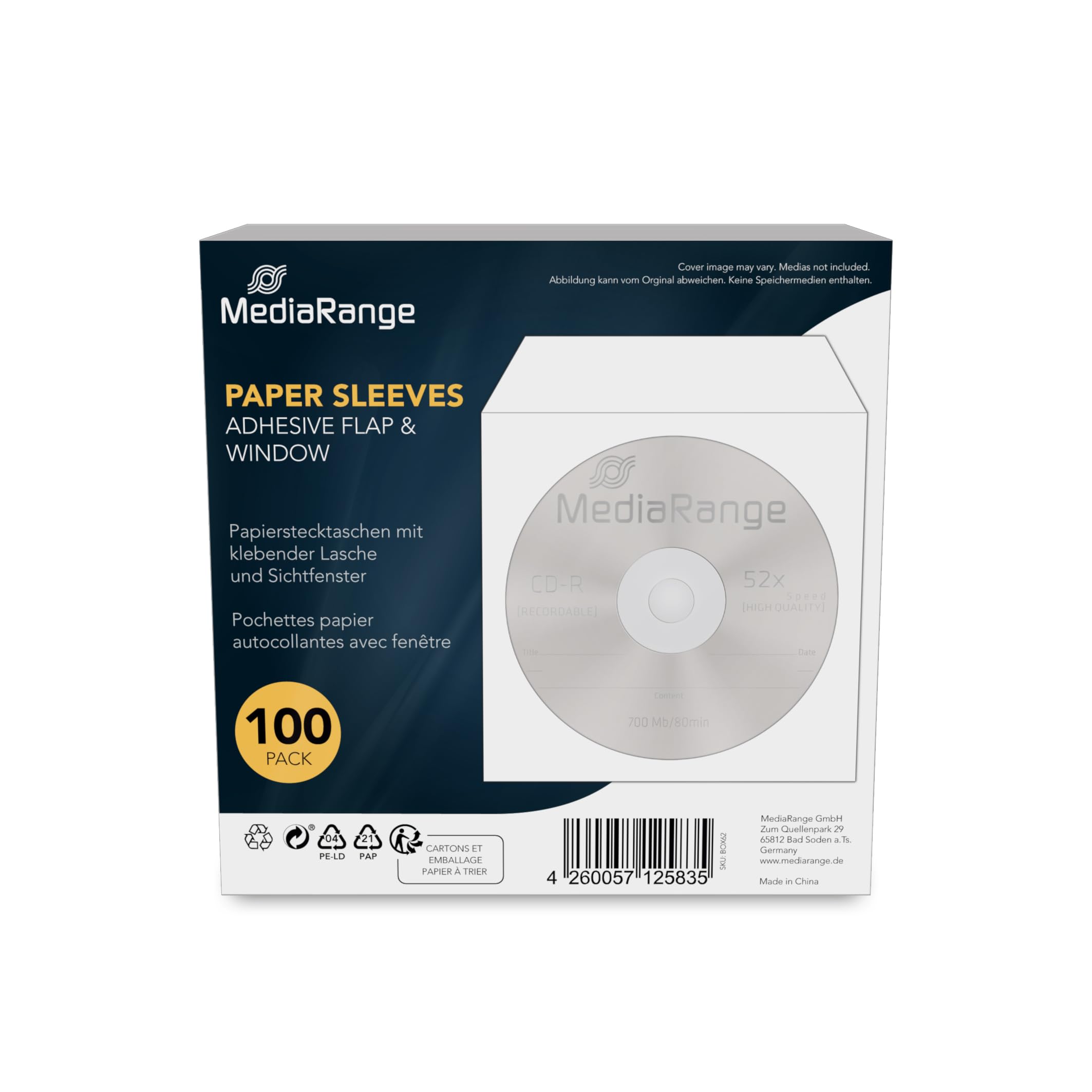 MediaRange CD/DVD Papierhüllen