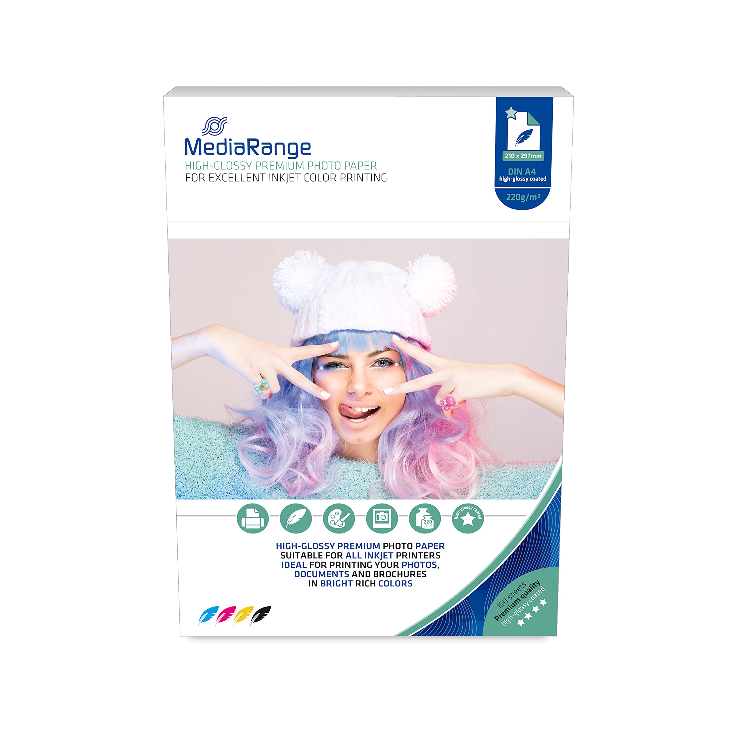 MediaRange Foto Papier hochglänzend A4 220g 100 Blatt
