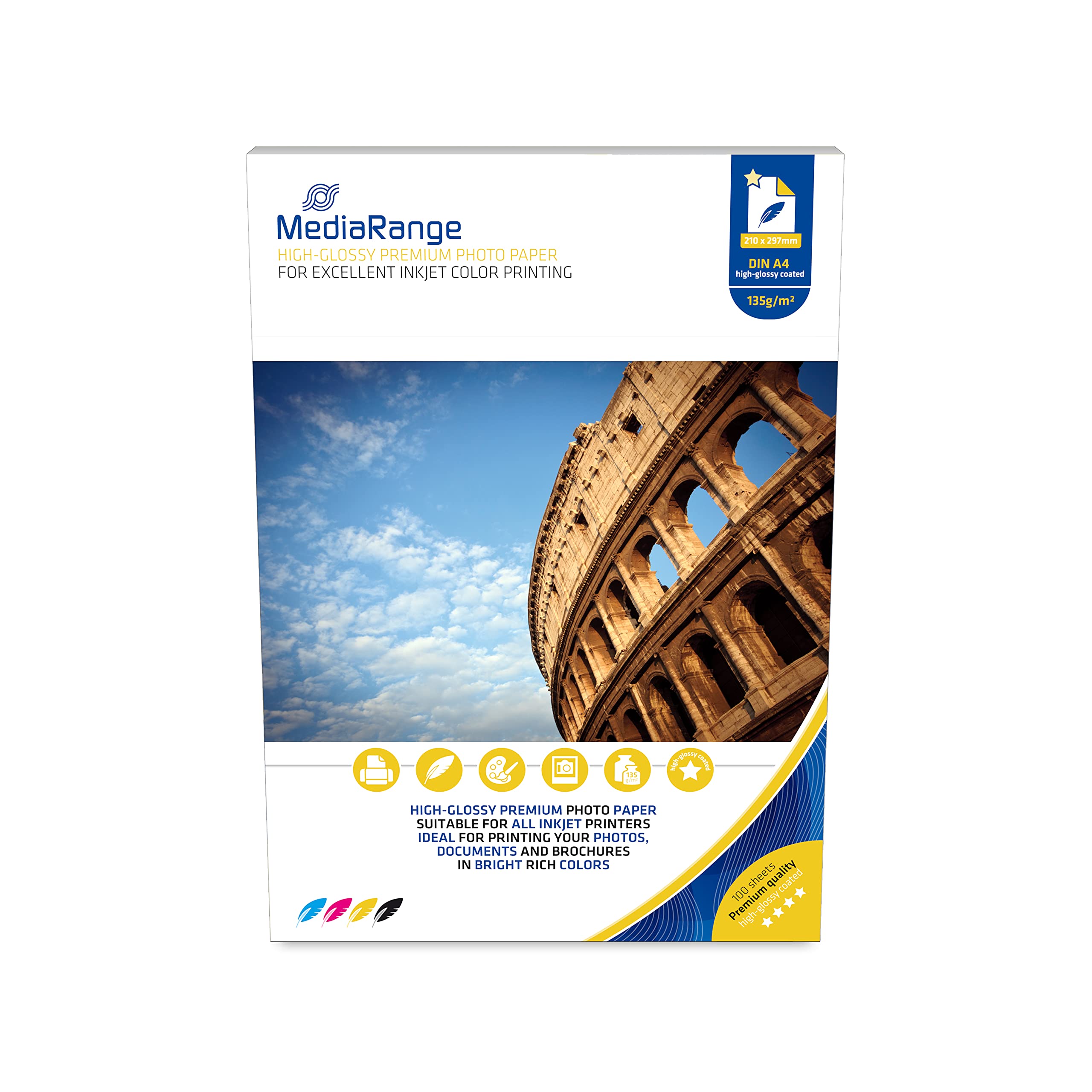 MediaRange Foto Papier hochglänzend A4 160g 100 Blatt
