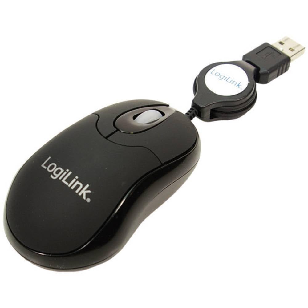 LOGILINK LOGILINK Mini Souris filaire pour portable (rétractable) (Noir)