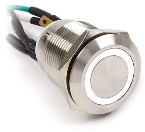 Impactics Vandalismustaster 19mm, IP67, weiße LED