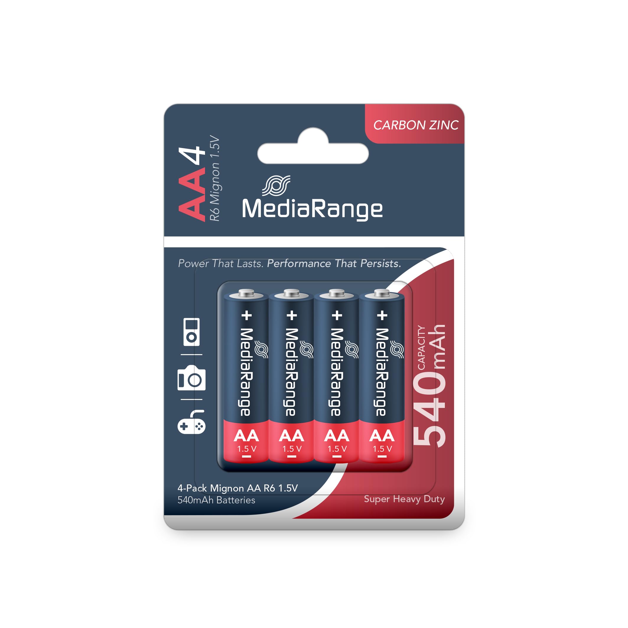 MediaRange Batterie Super Heavy Duty Mignon AA/R6/1,5V 4er