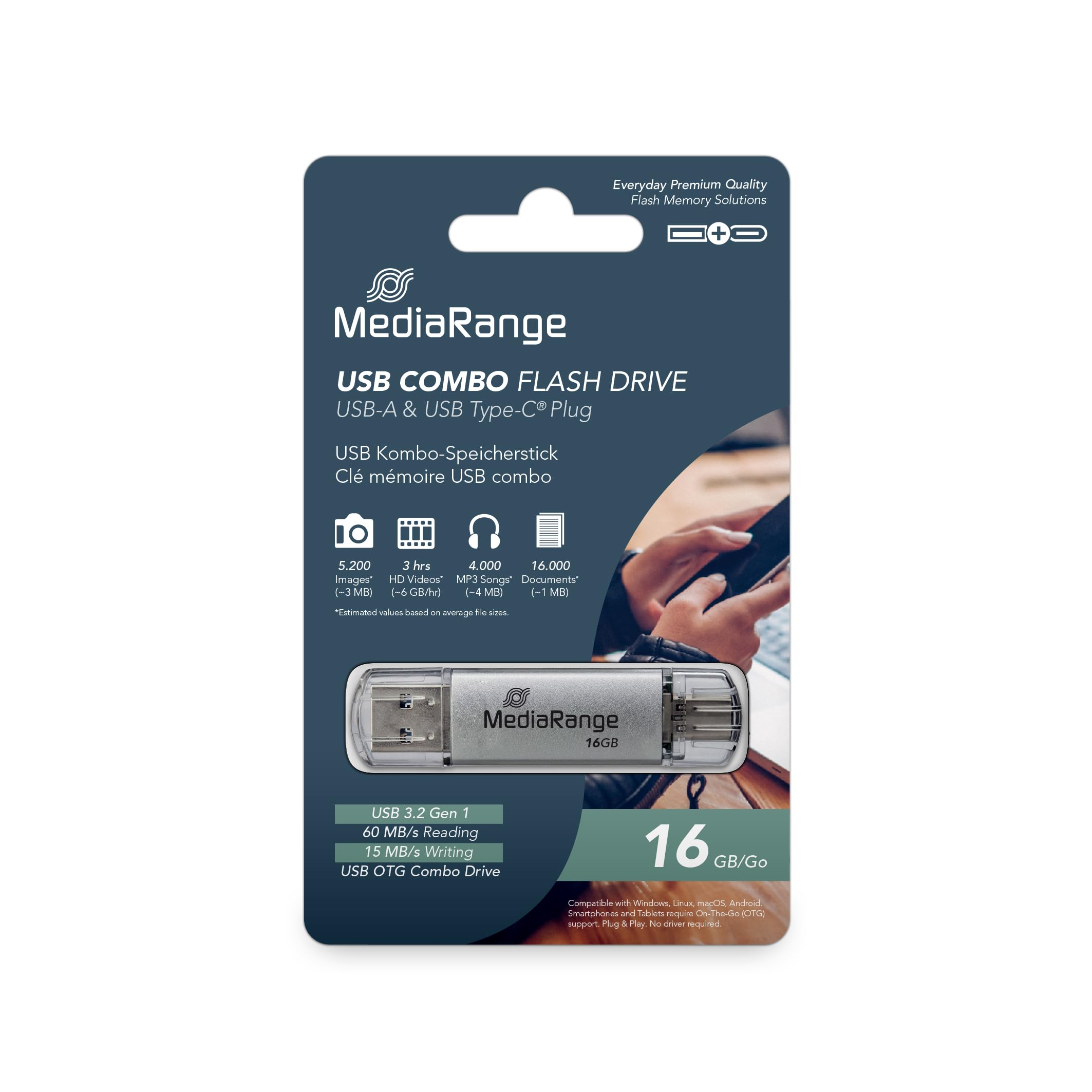 MediaRange Kombo-Speicherstick 16 GB