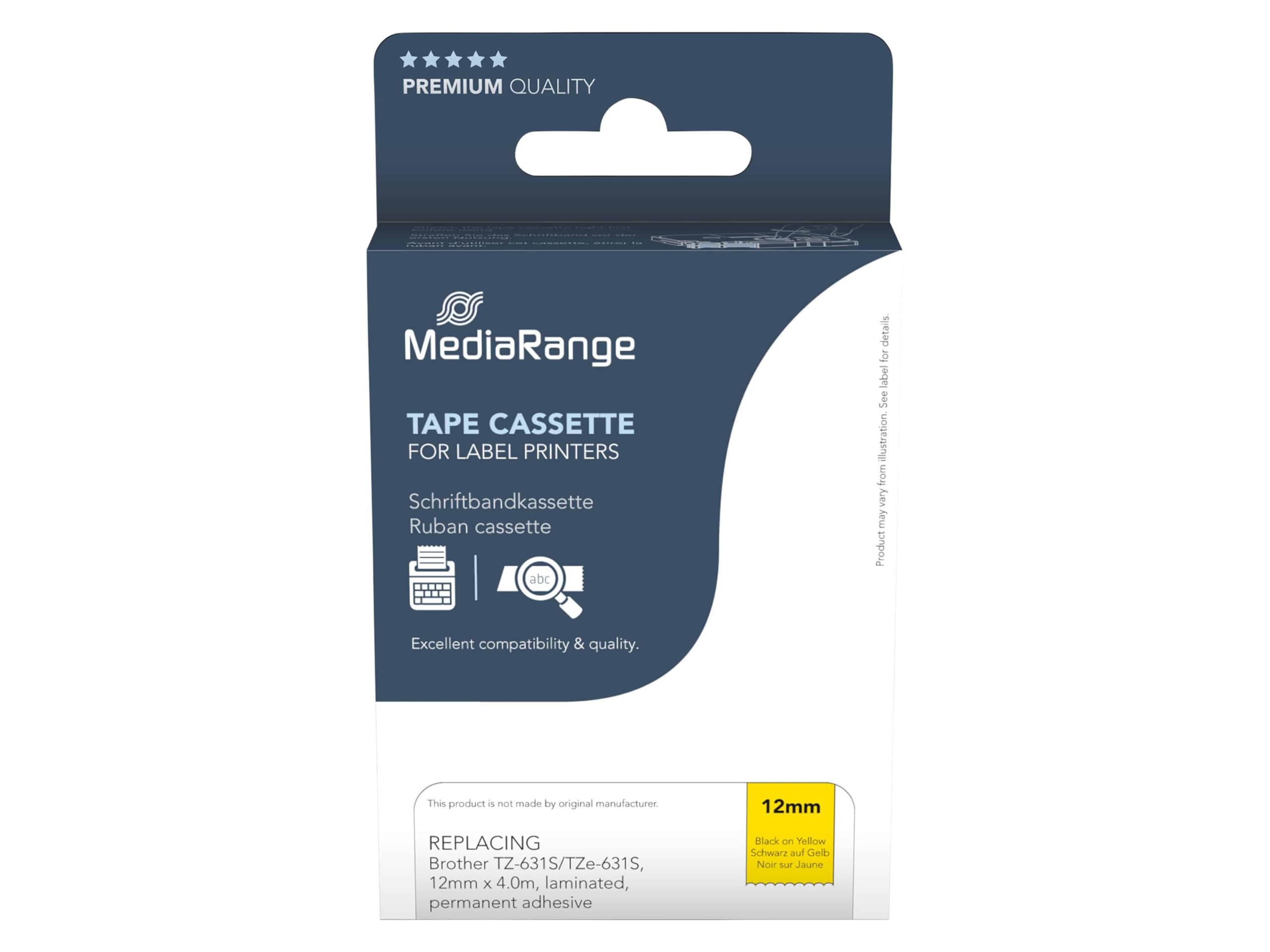 MediaRange Schriftbandka. Brother TZ-631S/TZe-631S 12mm 4m s