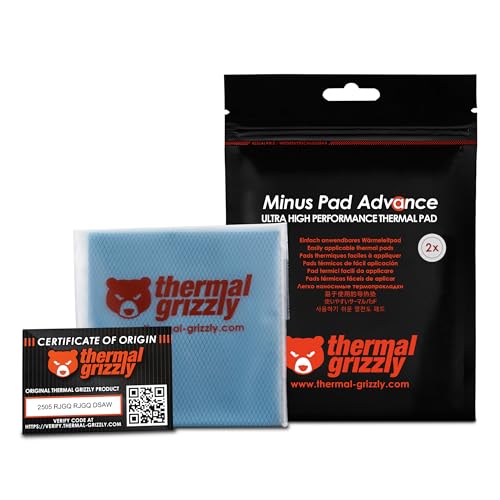 Thermal Grizzly Lot de 2 Pads Thermiques  Minus Pad Advance 100x100x1,5mm (Noir)