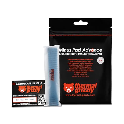 Thermal Grizzly Lot de 4 Pads Thermiques  Minus Pad Advance 120x20x1mm (Noir)