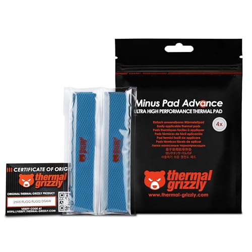 Thermal Grizzly Lot de 4 Pads Thermiques  Minus Pad Advance 120x20x3mm (Noir)
