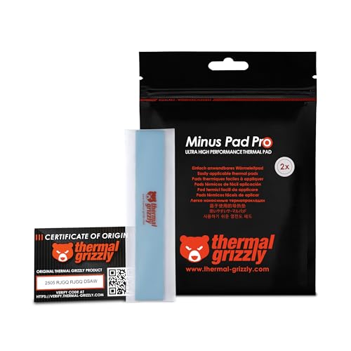 Thermal Grizzly Lot de 2 Pads Thermiques  Minus Pad Pro 120x20x1,5mm (Gris)