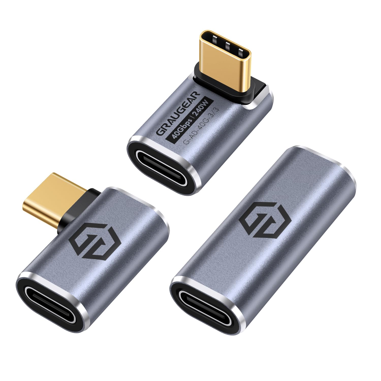 Graugear GRAUGEAR 40Gbps USB-C Adapter Aluminium 3er Pack
