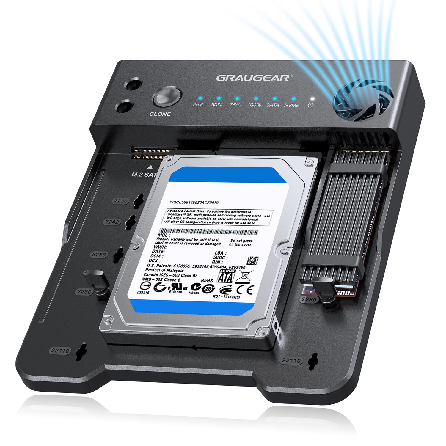 Graugear GRAUGEAR Klonstation für M.2 NVMe/SATA SSDds & 2,5