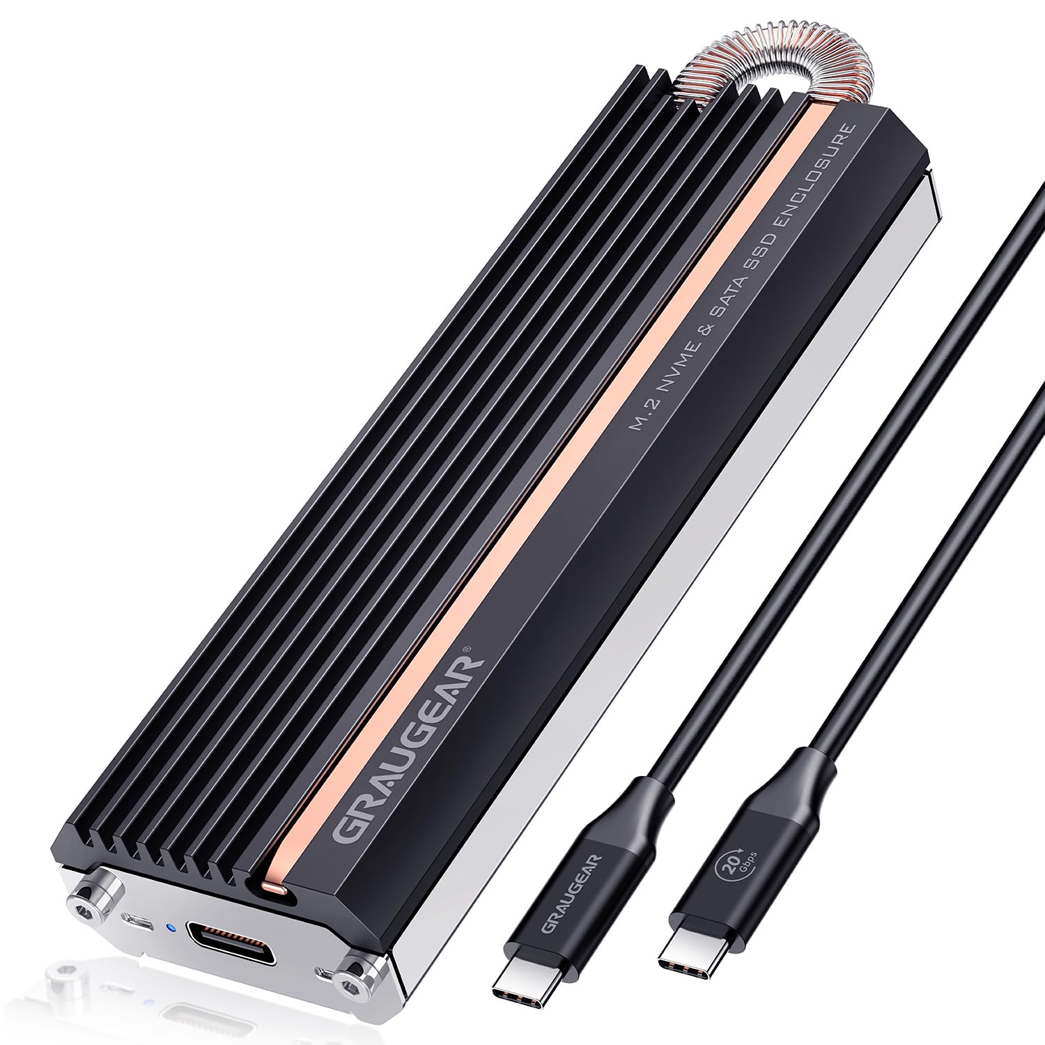 Graugear G-M208-20G SSD-Gehäuse, USB 3.2, NVMe et SATA Support, 20 Gbit/s