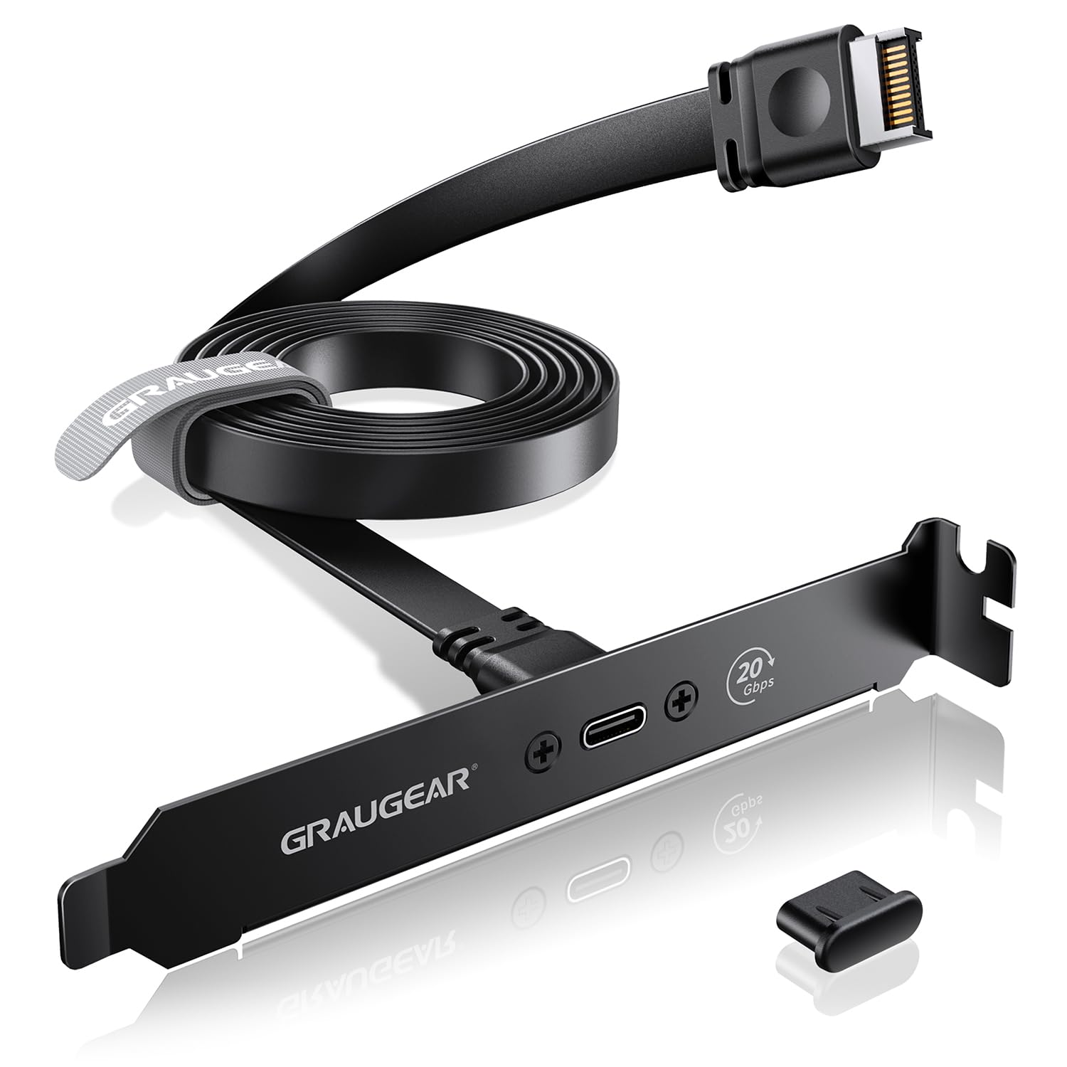 Graugear GRAUGEAR Erweiterungskabel USB-C m. PCI Slotblech PC-Gehäuse