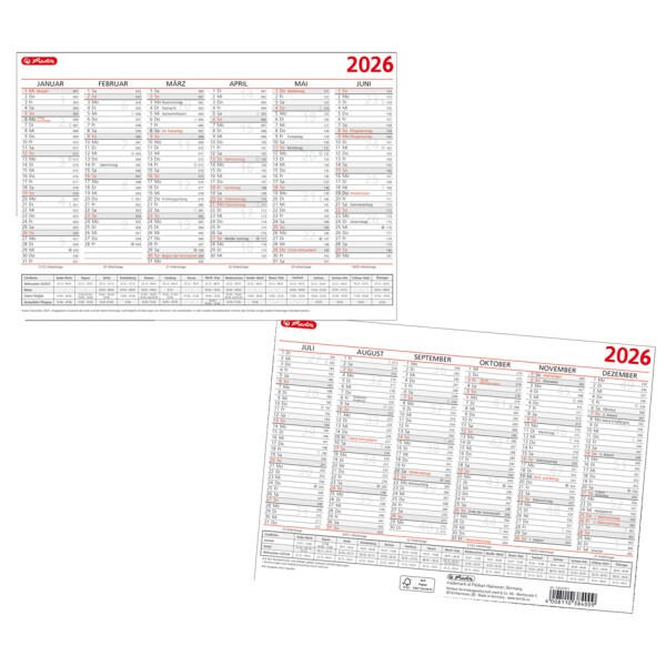 Herlitz Spiralkalender Folie 2026