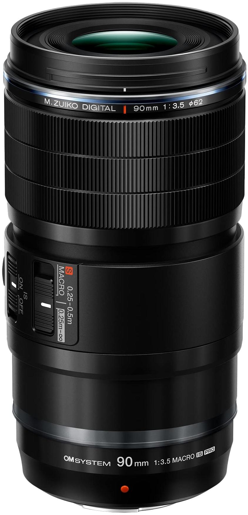 OM System Objectif hybride M.Zuiko Digital ED 90mm f/3,5 Macro x2 IS PRO noir