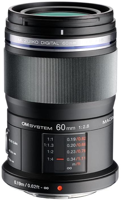 OM System Objectif à focale fixe 60/2.8 MACRO NOIR EM M 602 OM