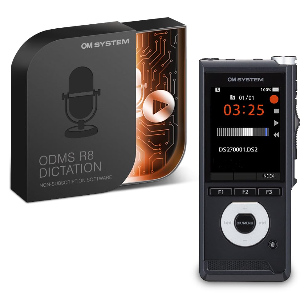 OM System Dictaphone DS-2700 Noir avec license ODMS 8
