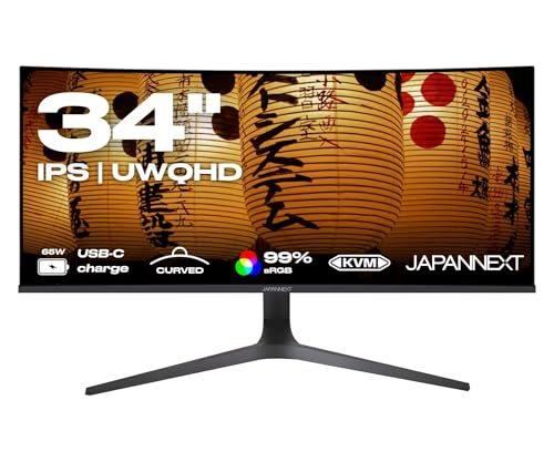 JAPANNEXT Écran PC LED 34 Pouces UWQHD 3440 x 1440 60Hz