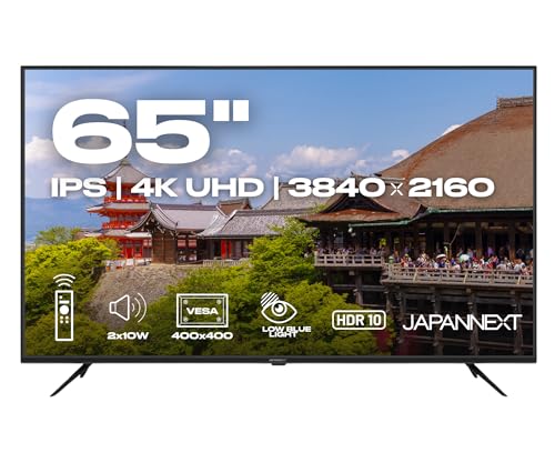JAPANNEXT Ecran LED 65 pouces 4K UHD 60Hz Dalle IPS