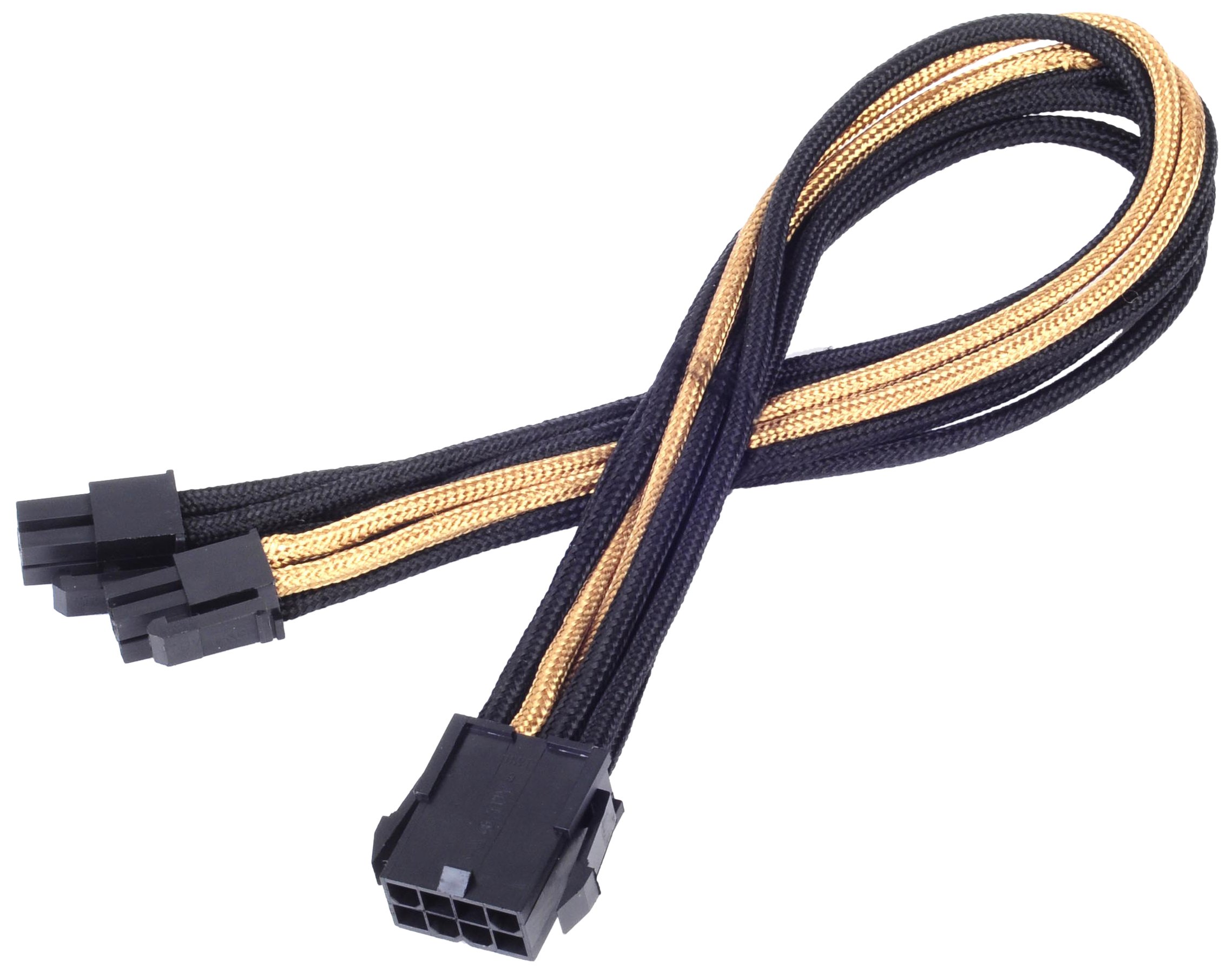 SILVERSTONE Cable tressé 8-Pin EPS/ATX 4+4-Pin 300mm GOLD/BK