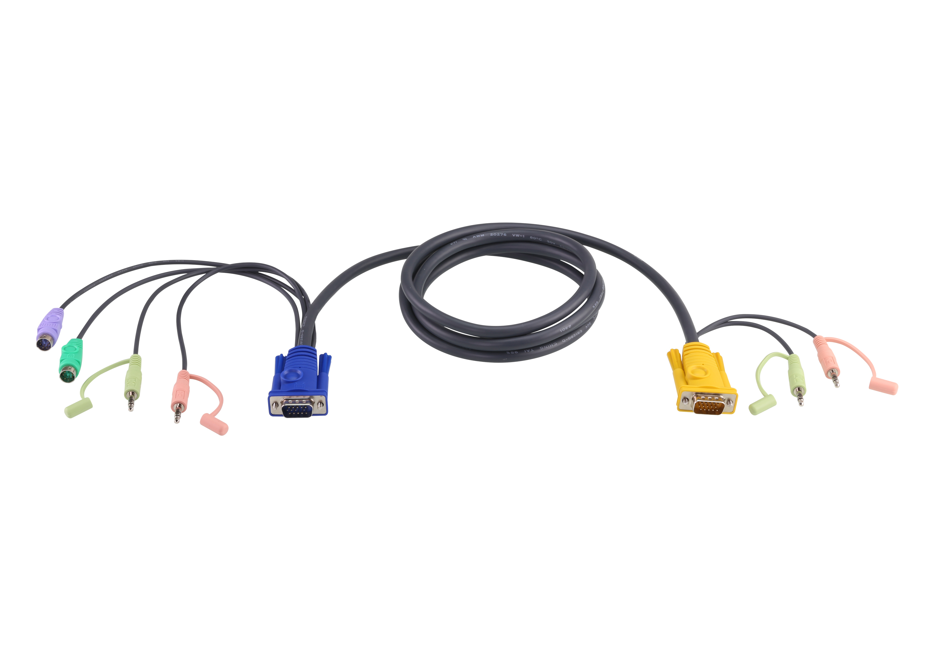 Aten Cable For KVM CS1732CS1734 CS1754CS1758PS/2 Cable at PC Side For PS/2 Computer1.8mtr