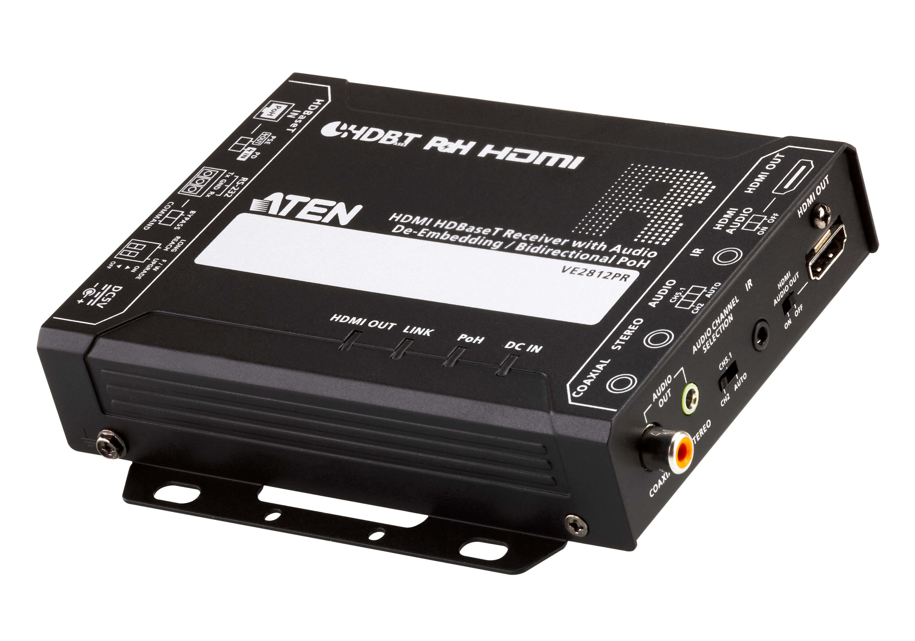 Aten VE2812PR récepteur HDBaseT avec extraction audio / PoH bidirectionnel