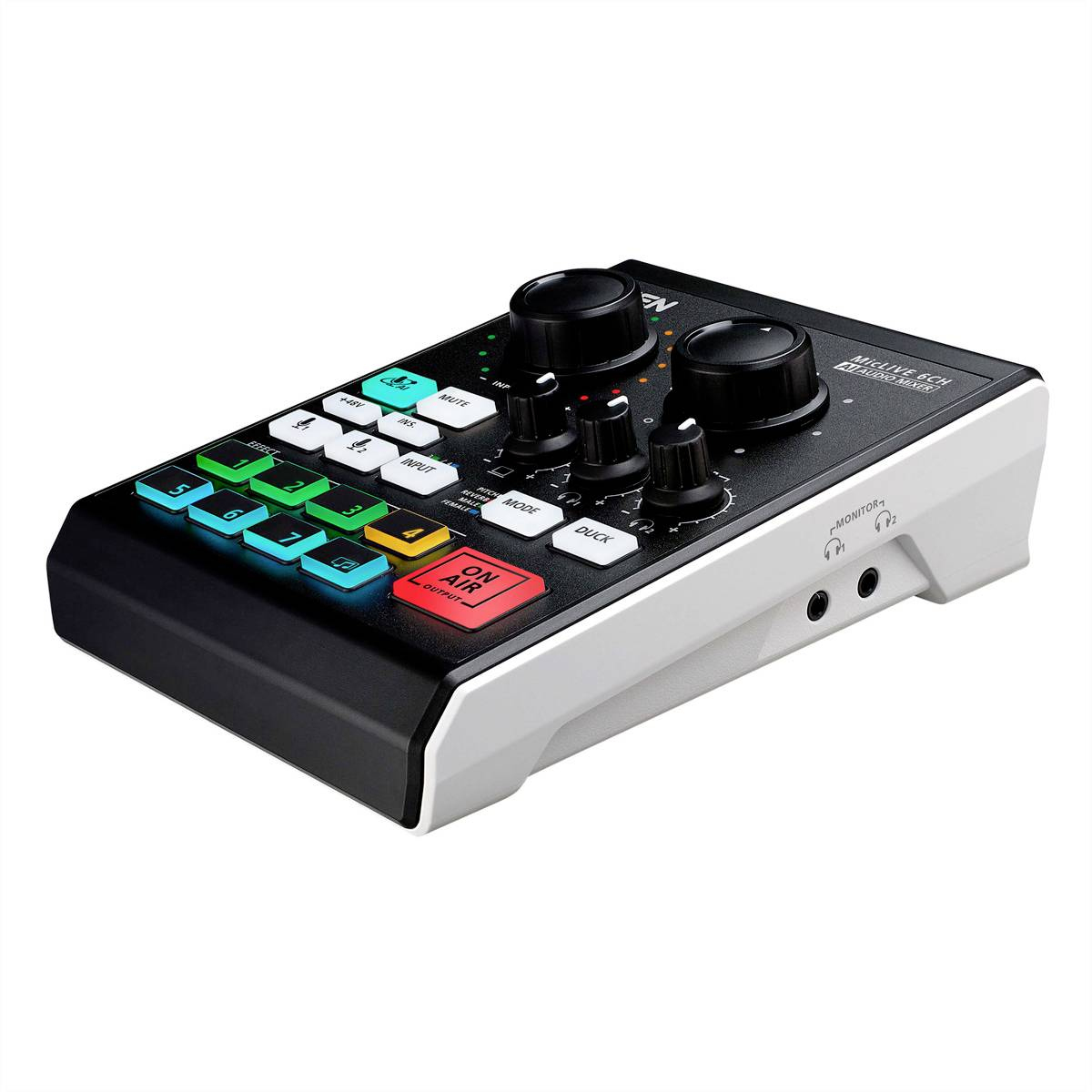 Aten MicLive 6-CH All-in-one AI-powered Audio Mixer with Streaming External USB-C Recording (Custom Audio Effects)
