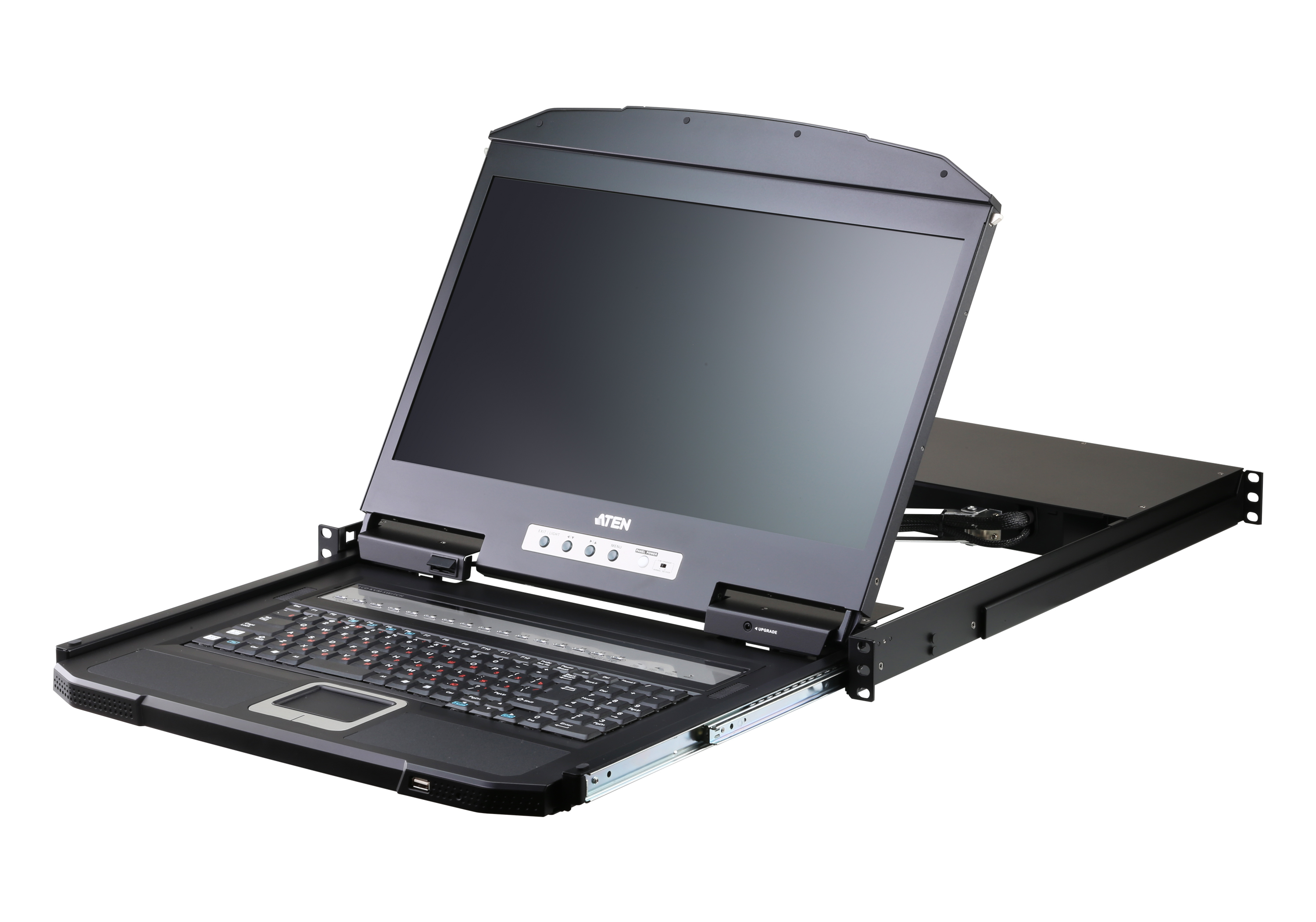 Aten 16P Short Depth Single Rail LCD KVM SW-Swiss german Keyboard