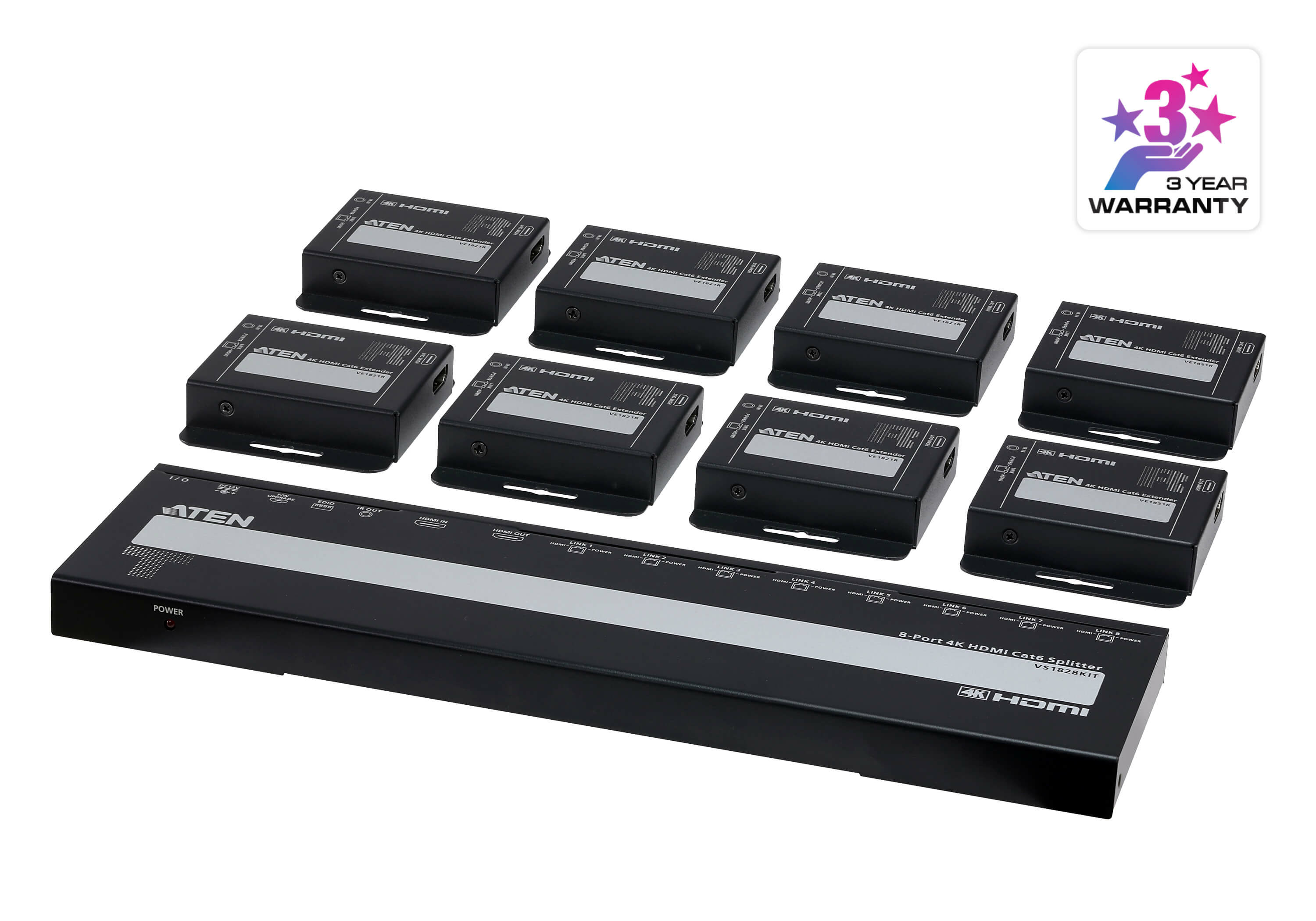 Aten VS1828KIT DISTRIBUTEUR 8PORTS HDMI 4K SUR RJ45  AVEC RE