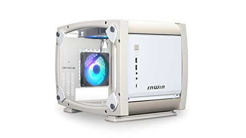 InWin Boitier Mini Tour Mini ITX Explorer avec panneaux vitrés (Blanc/Beige)