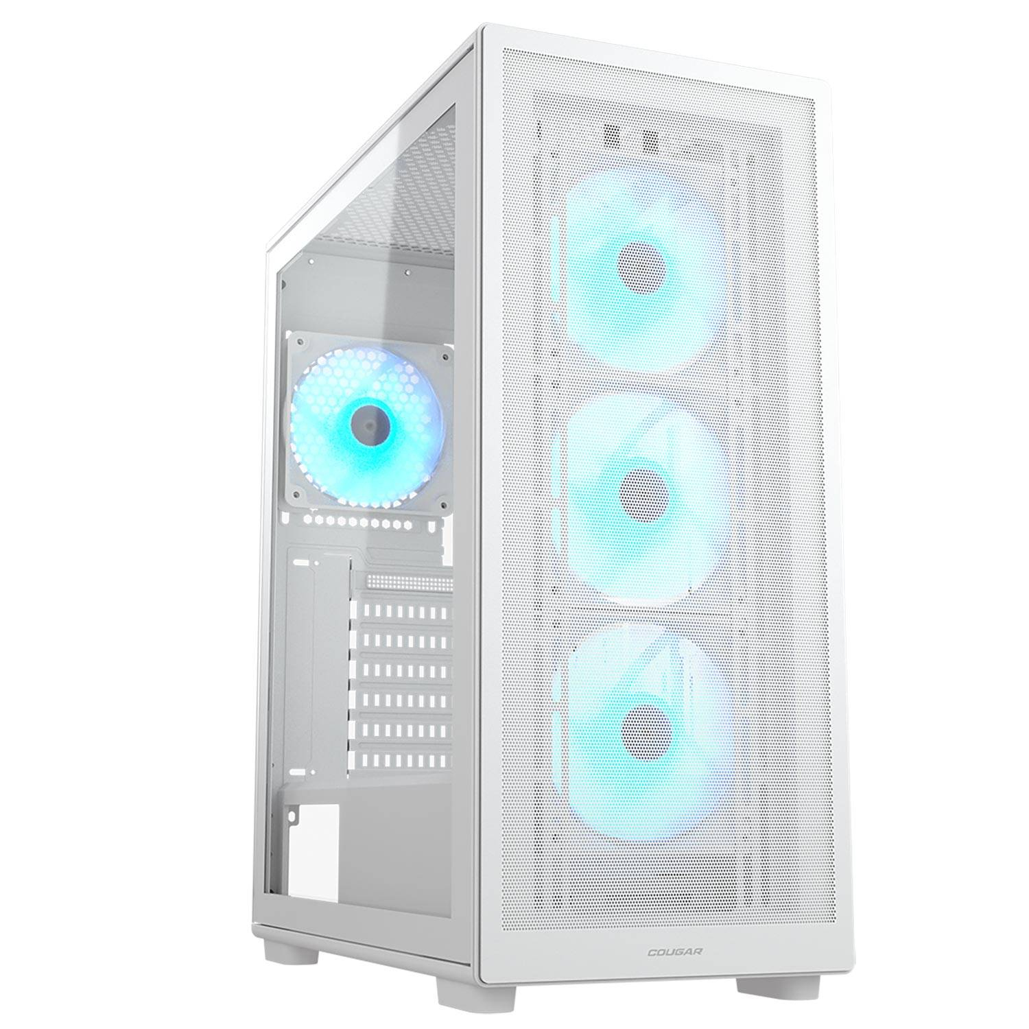 Cougar Tour MX220 RGB blanche, 4 ventilateurs ATX/Micro ATX/Mini-ITX, éclairage RGB