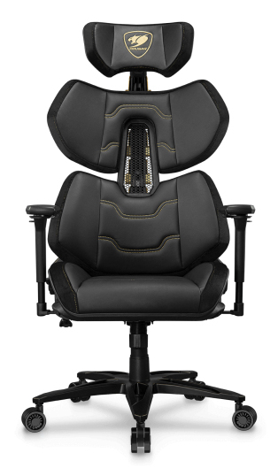 Cougar Chaise gaming COUGAR Terminator Elite Gold 135 kg dossier inclinable accoudoirs 4D noir or