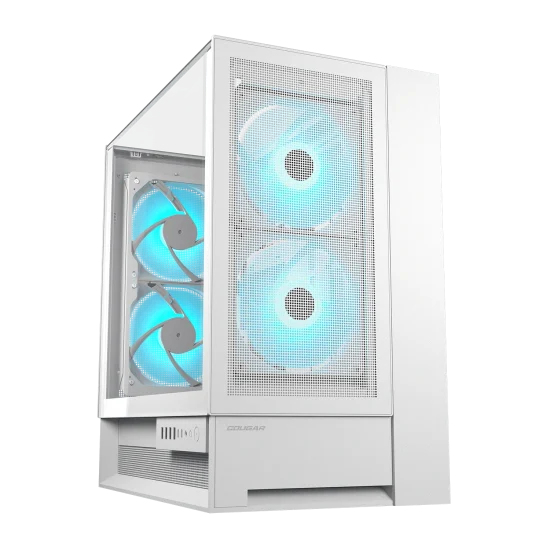 Cougar Gaming Boitier Moyen Tour ATX Cougar OmnyX RGB avec panneaux vitrés (Blanc)