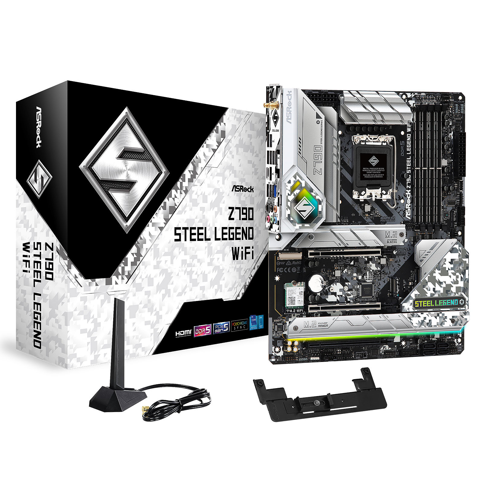 ASROCK ASROCK Z790 Steel Legend est une carte mère ATX de haute qualité conçue par ASROCK pour offrir des performances exceptionnelles aux utilisateurs exigeants. Dotée du socket 1700 et du chipset Intel Z790 Express, cette carte mère est prête à r