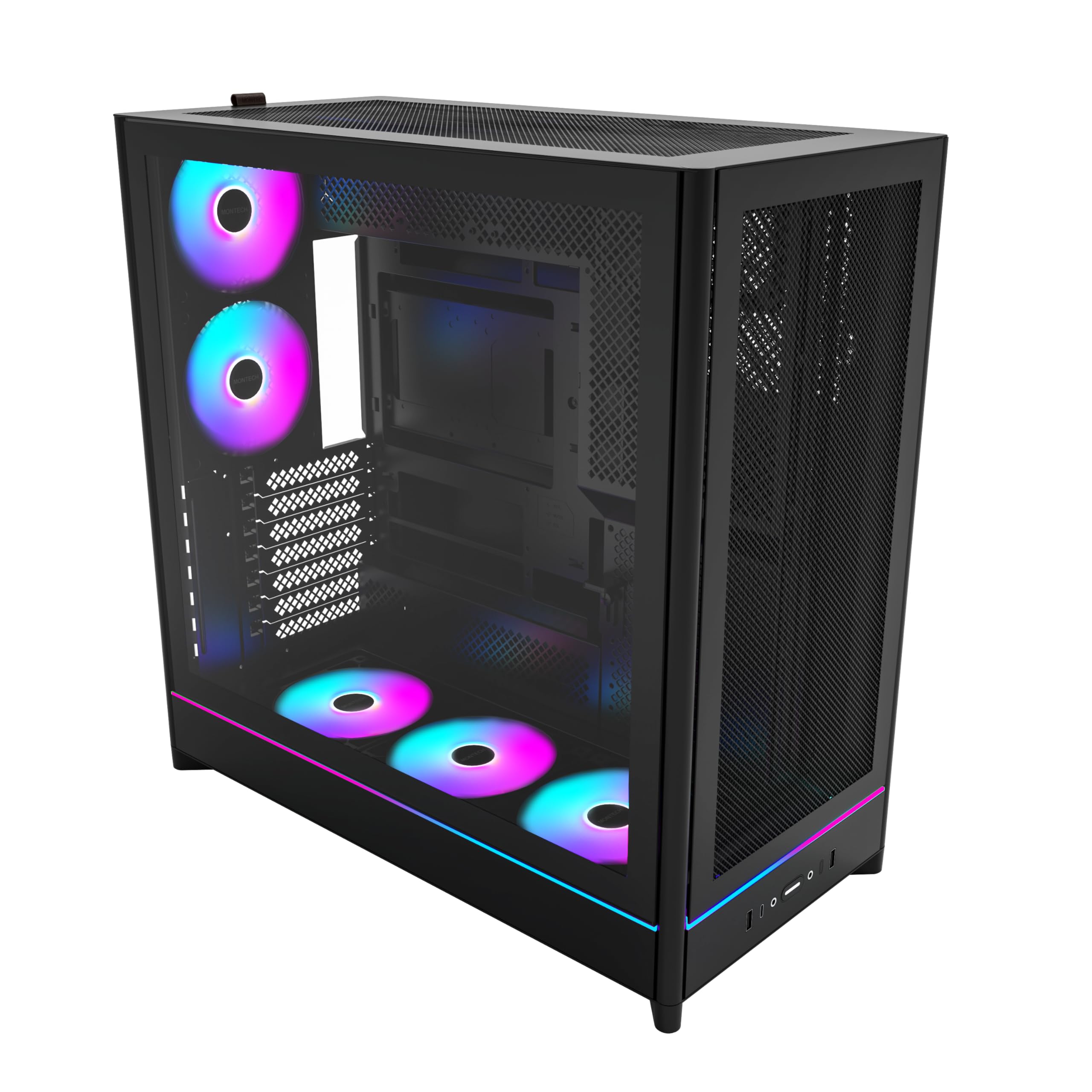 Montech HS01 PRO PC-Gehäuse, Midi-Tower, ATX, aRGB, Tempered Glass