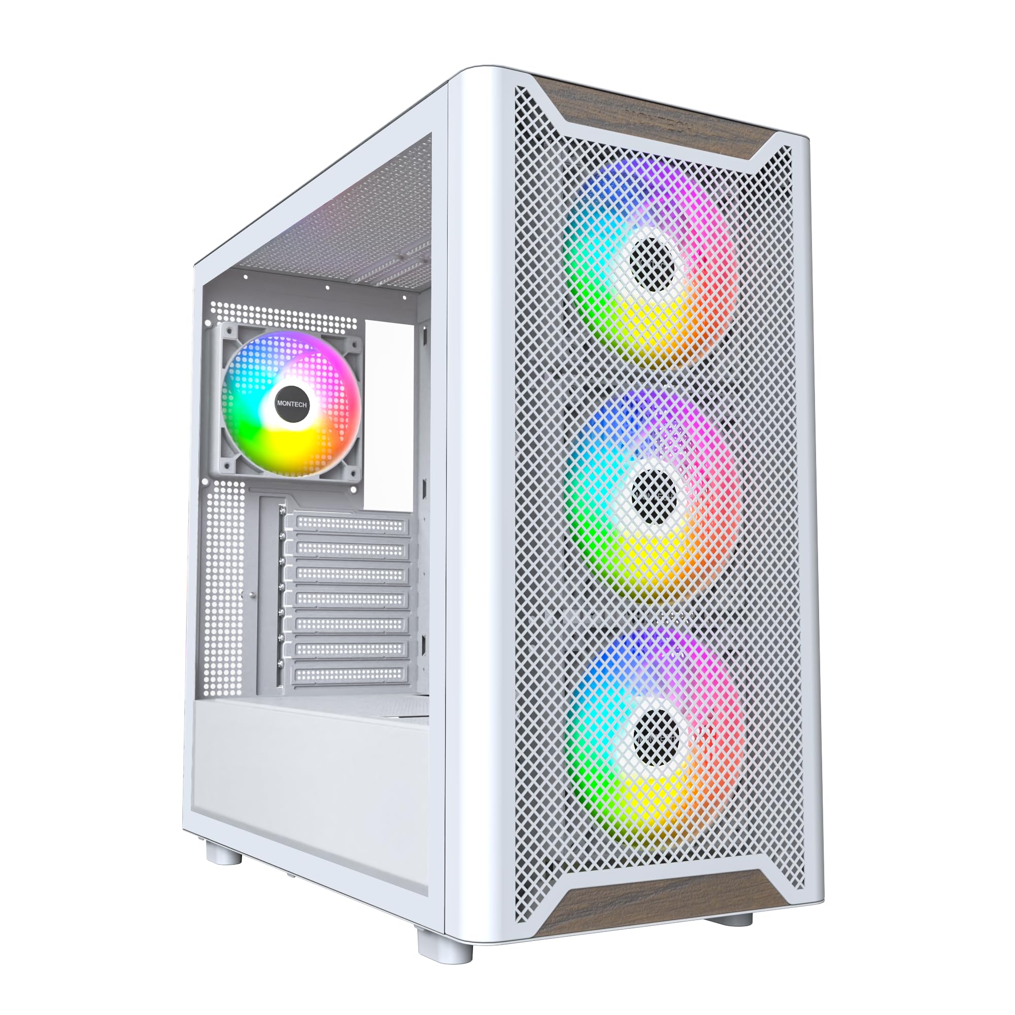 Montech XR Wood PC-Gehäuse, Midi-Tower, ATX, ARGB, Tempered Glass