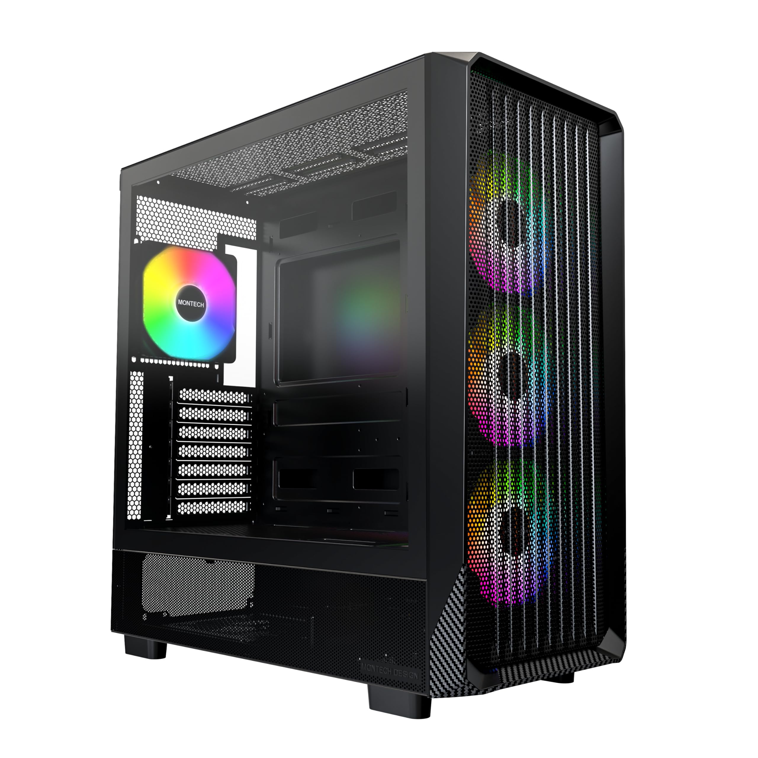 Montech X5 PC-Gehäuse, Midi-Tower, E-ATX, ARGB, Tempered Glass