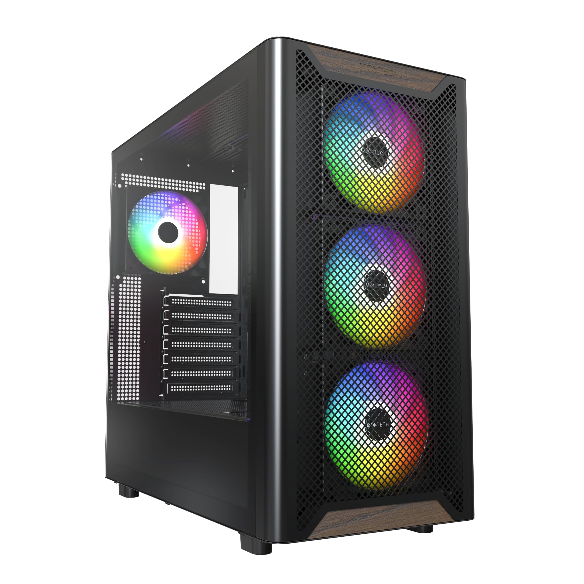 Montech XR Wood PC-Gehäuse, Midi-Tower, ATX, ARGB, Tempered Glass